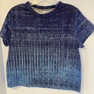 Exclusive Women’s Crop Top, Size S, Blue, Short Sleeves, Casual